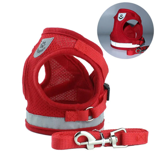 Breathable Cat Harness Escape Proof Cat Harness and Leash Set Kitten Puppy Pet Small Dog Chest Vest No Pull Reflective Chihuahua