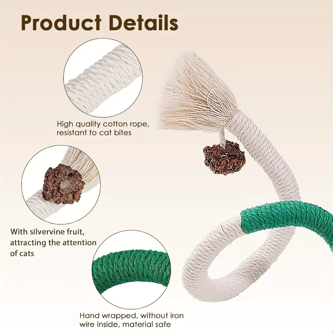 Cotton Cat Chew Toy for Teeth Cleaning, Catnip Rope Toys for Indoor Cats,Nibbling Exercise, Interactive Cat Nip Teething Toys Fo
