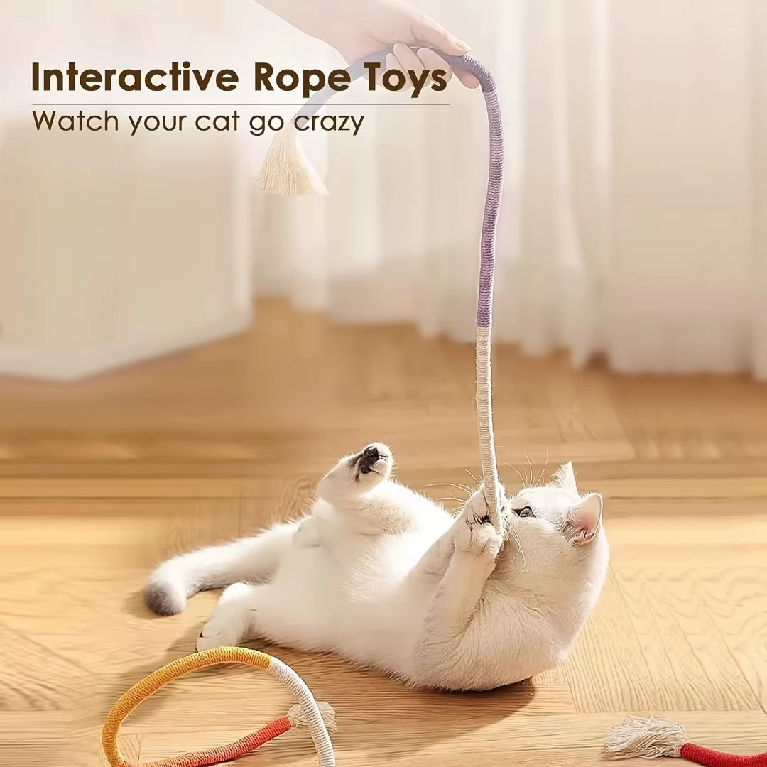 Cotton Cat Chew Toy for Teeth Cleaning, Catnip Rope Toys for Indoor Cats,Nibbling Exercise, Interactive Cat Nip Teething Toys Fo